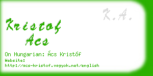 kristof acs business card