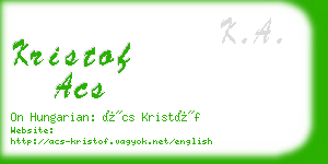 kristof acs business card